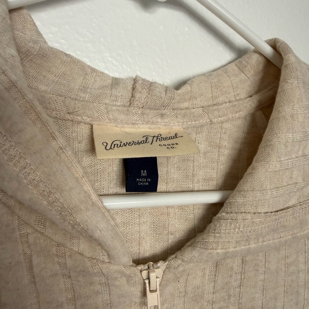 Universal Thread Light Tan Ribbed Hoodie - Picture 2 of 3